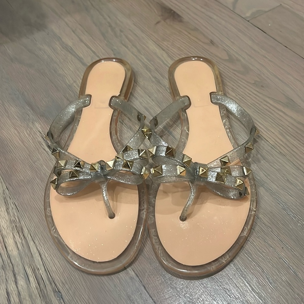 Studded Jelly Flip Flops